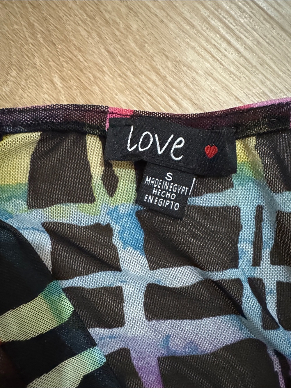 Love Black Bodysuit with Rainbow Grid Print - Picture 2 of 3